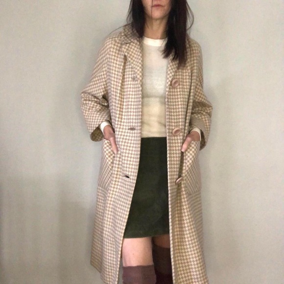 1960s vintage houndstooth swing coat - Picture 1 of 4